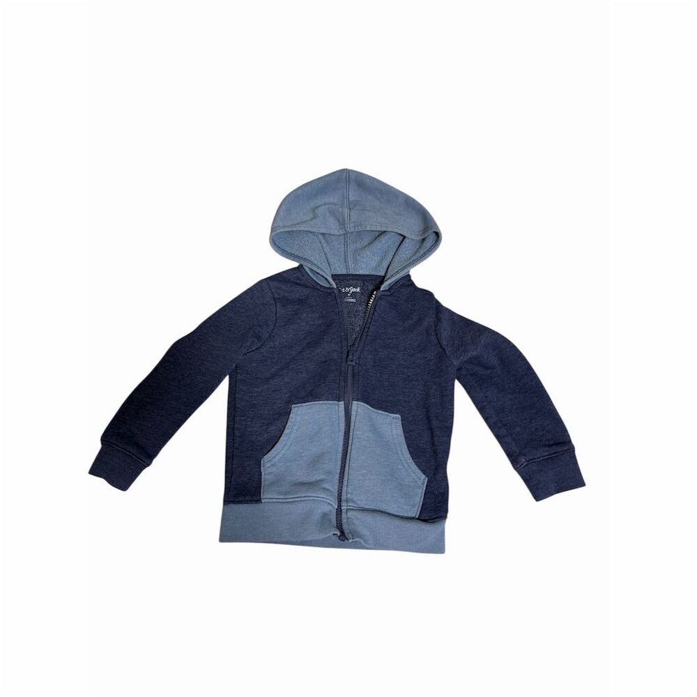 Cat & Jack Boys' Blue Fleece Zip Hoodie Sweatshirt Size 3T - Picture 3 of 5